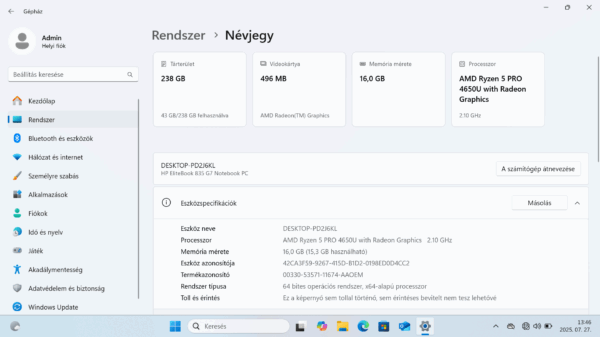 HP EliteBook 835 Gen7 Ryzen5 - Image 3