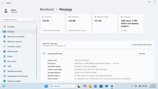 HP EliteBook 835 Gen7 Ryzen5 - Image 3
